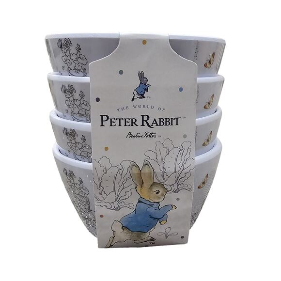 World of Beatrix Potter & Peter Rabbit Melamine Easter Tidbit Bowls Set of 4 NEW - Picture 3 of 6